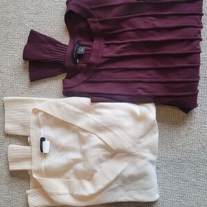 Sweater Collection - Cream, Burgundy - JCrew ANN TAYLOR